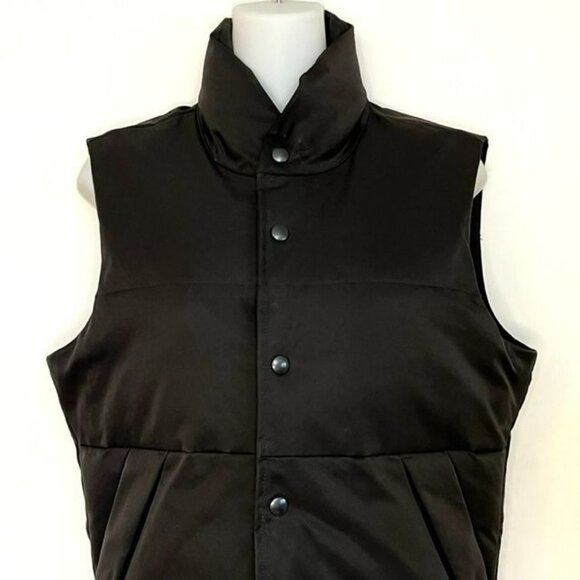 BANANA REPUBLIC MEN'S UNISEX HIGH QUALITY PRIMA LOFT BLACK PUFFER VEST SIZE XS - Picture 2 of 11